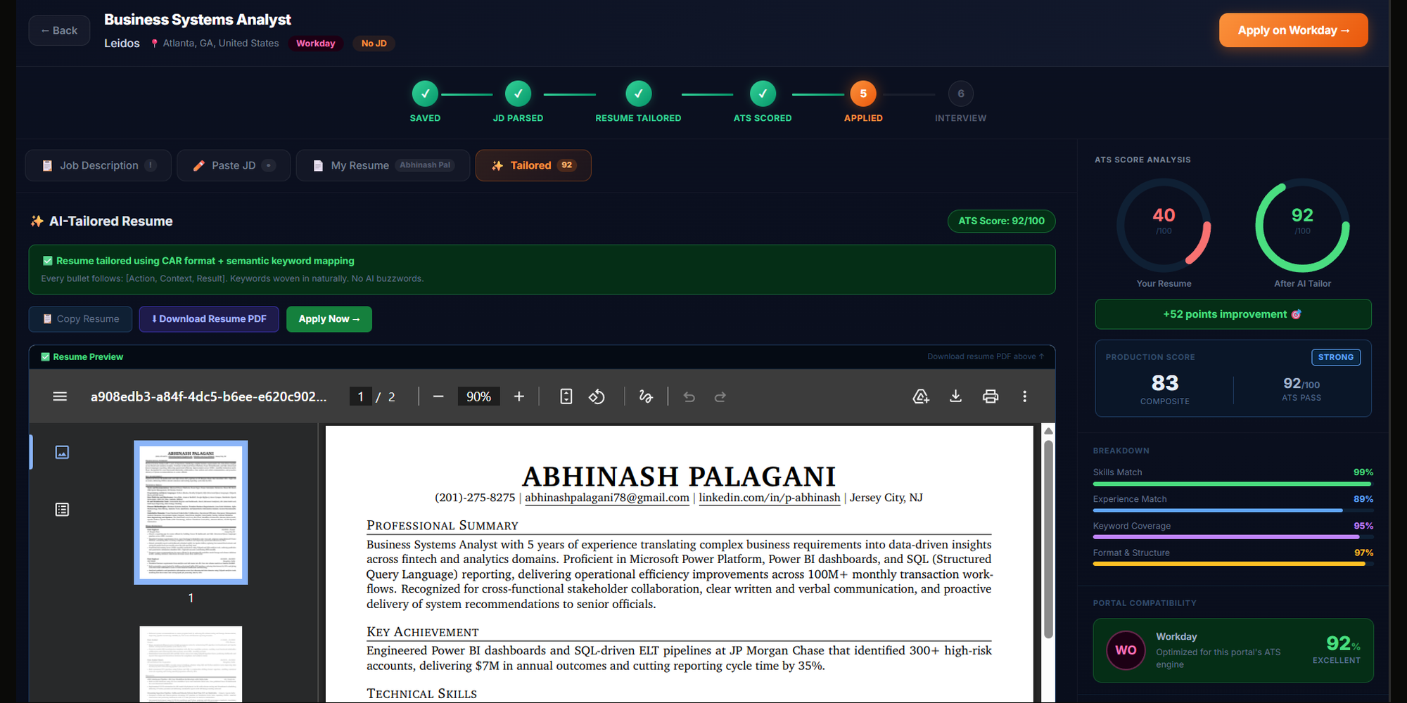 AI Resume Tailoring